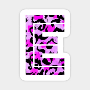 Abstract Letter E Watercolour Leopard Print Alphabet Magnet