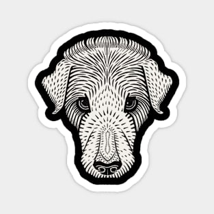 Dog Head Vintage Graphic Illustration Dog Lover Dog Aesthetic Magnet