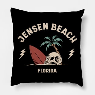 Vintage Surfing Jensen Beach, Florida Pillow