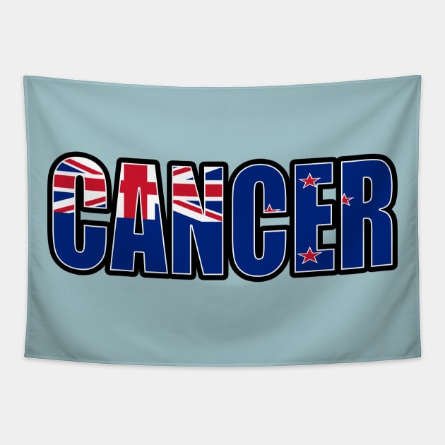 Cancer New Zealand Horoscope Heritage DNA Flag Tapestry by Just Rep It!!