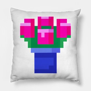 8 Bit Flower Bouquet Pillow