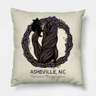 Nature's Playground Asheville, NC - Colored CreamBG 05 Pillow
