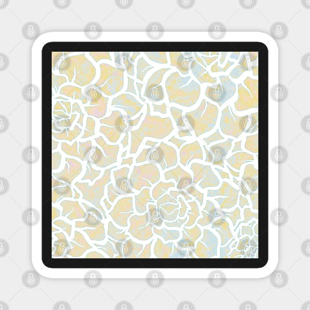 Simple Soothing Succulents - Pale Blue and Yellow - Digitally Illustrated Abstract Flower Pattern for Home Decor, Clothing Fabric, Curtains, Bedding, Pillows, Upholstery, Phone Cases and Stationary Magnet by cherdoodles