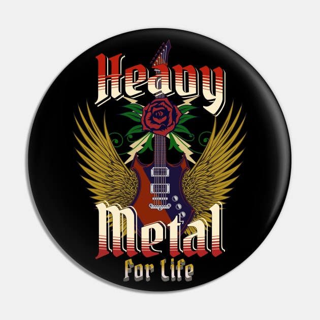 Heavy Metal For Life Pin by RockReflections