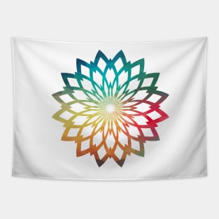 Rainbow abstract flower design 02 Tapestry