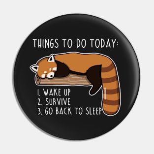 Cute Sleeping Red Panda Pin