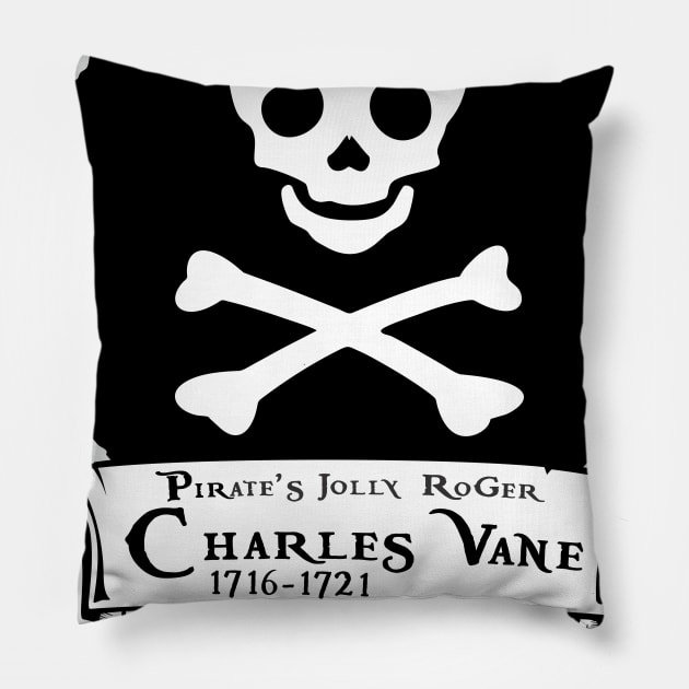 Charles Vane Jolly Roger Pillow by MBK