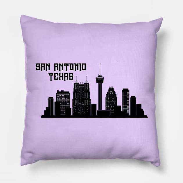 San Antonio Texas skyline Pillow by Travellers