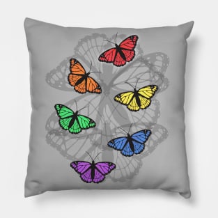 Rainbow butterflies Pillow