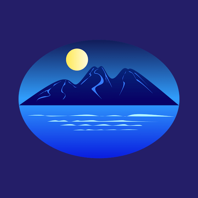 Dark blue mountain at night by Introvert Home 