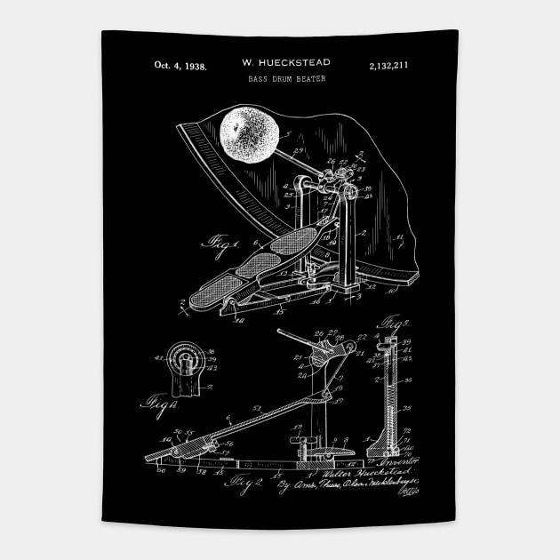 Percussion Player Gift Patent Art 1938 Tapestry by MadebyDesign