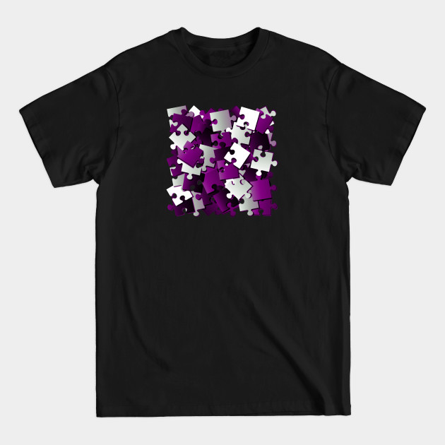 Discover Asexual Pride Scattered Puzzle Pieces Design - Ace Pride - T-Shirt