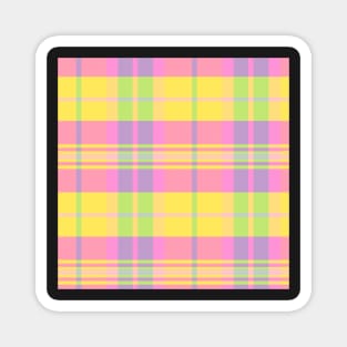 Summer Aesthetic Arable 1 Hand Drawn Textured Plaid Pattern Magnet