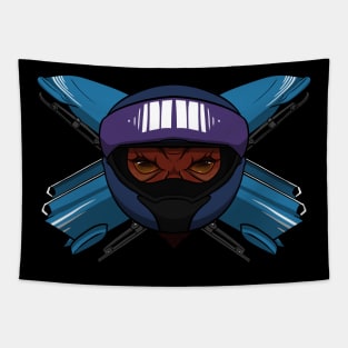 Bobsledding Devil Tapestry