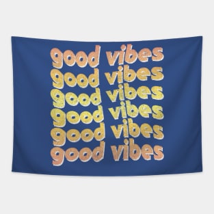 Good Vibes / Faded Style Retro Typography Design Tapestry