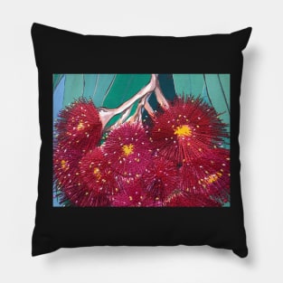 Magenta Red Gum Flower Threads Created By Leah Gay Pillow