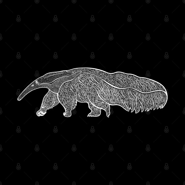 Anteater Ink Art - cool detailed animal design by Green Paladin