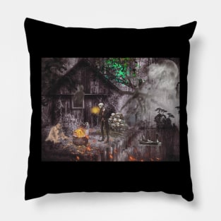 GHOST SKELETON ART PRINTS Pillow