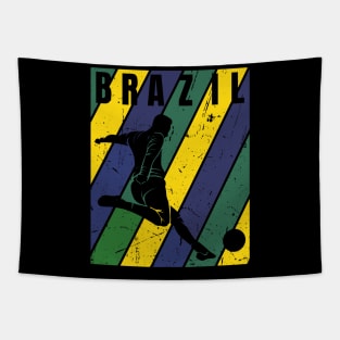 Vintage Grunge Brazil Football - Futbol Tapestry