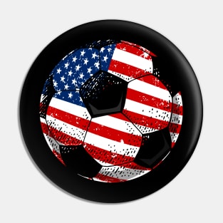 Soccer American Flag 4Th Of July Pin