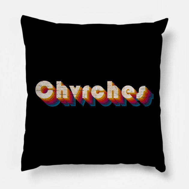 retro vintage Chvrches Pillow by TulenTelan