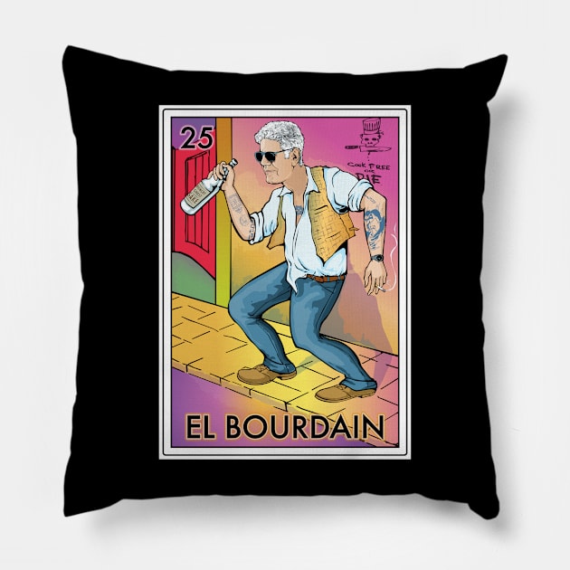 El Bourdain Pillow by Pop Art Saints