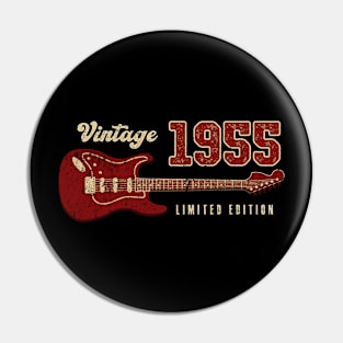 Vintage 1955 Birthday Guitar Lovers 68th Birthday Pin