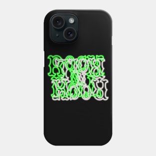 Glowing Neon Green and White RocK n RolL Anagram Phone Case