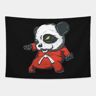 Karate Panda Retro Pandas Art Tapestry