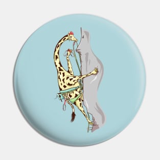 Giraffe Rock climbing Pin