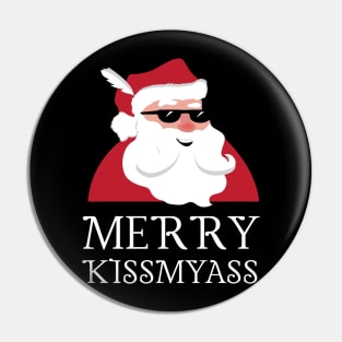 Merry Kissmyass Funny Christmas Joke Pin