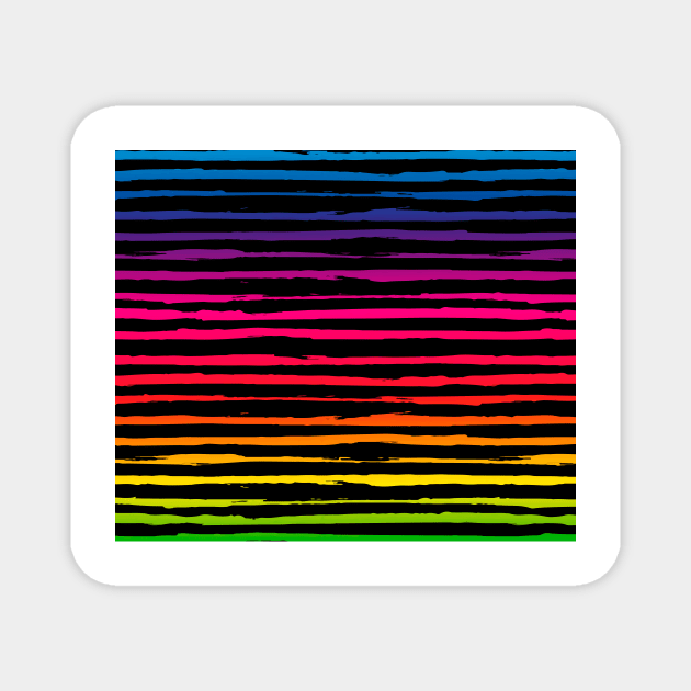 Striped Pattern Rainbow Magnet by timegraf