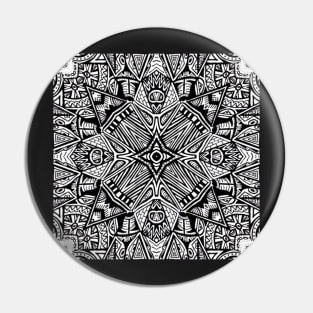 Black and White Aztec Star Pin