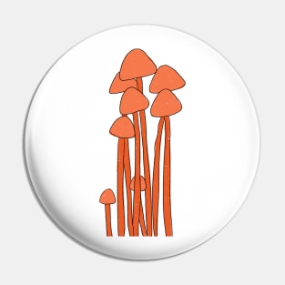 Orange Mushroom Family Pin