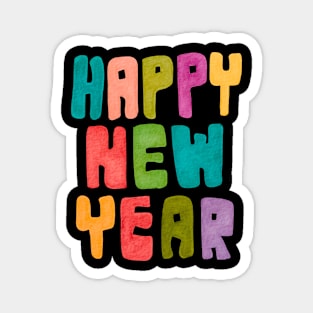 Vibrant Happy New Year Magnet