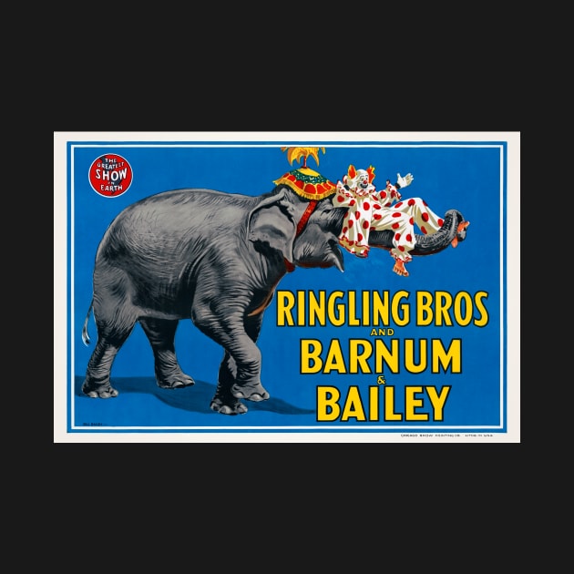 Ringling Bros. and Barnum and Bailey Elephant USA Vintage Poster by vintagetreasure