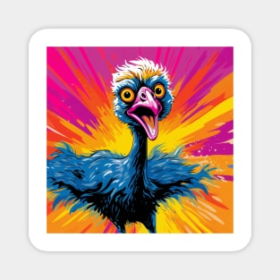 Ostrich Cartoon Pop Art 2 Magnet