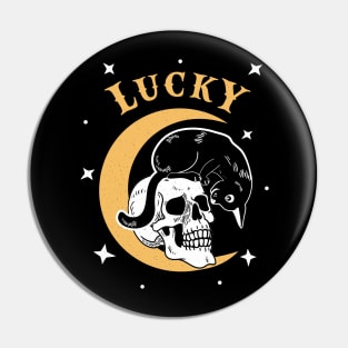 Lucky Black Cat Halloween Shirt Pin