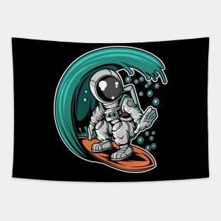 Astronaut Surfing Tapestry