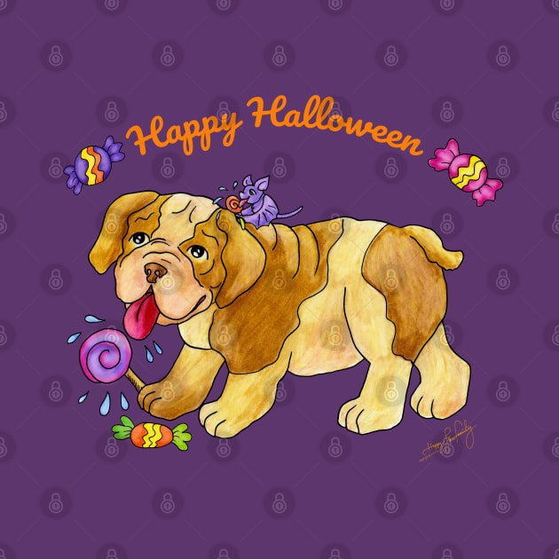 Sweet Halloween Bulldog 1 by Happy Lines Family