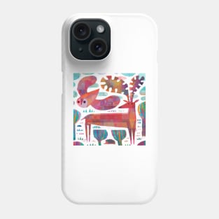 Owl, Deer and Hedgehog Phone Case