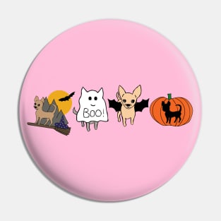 Pink Halloween Chihuahuas - smooth coat chihuahuas - Halloween chihuahuas tee Pin