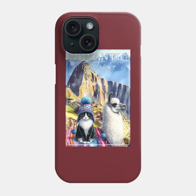 Romantic Andes Getaway Cat Tuxedo Life 3AT Phone Case by catsloveart