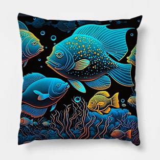 Underwater World 70's style Pillow