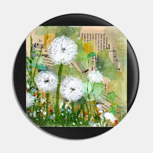 Dandelions in mixed media Pin