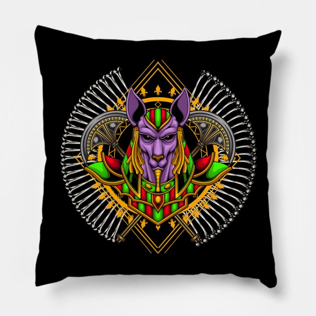 Anubis 4.4 Pillow by Harrisaputra