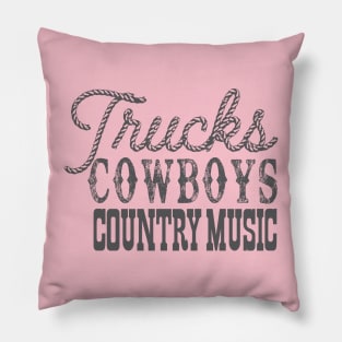 Trucks cowboys country music Pillow