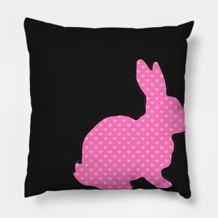 Pink Hearts Show Rabbit - NOT FOR RESALE WITHOUT PERMISSION Pillow