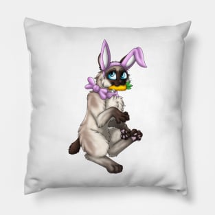 Bobtail BunnyCat: Seal Point (Pink) Pillow