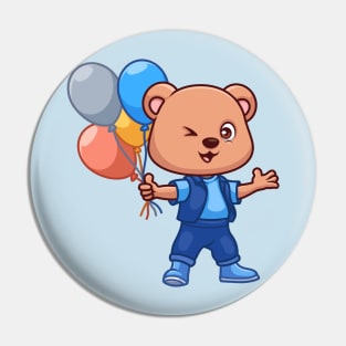 Birthday Bear Cute Cartoon Pin